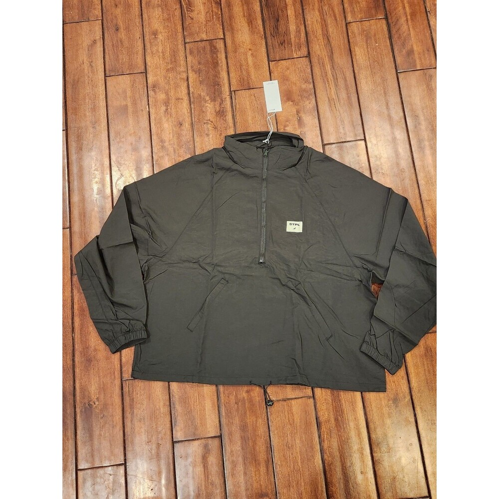 NWT Staple Pigeon Men’s Gray Lightweight Windbreaker 1/4 Zip Jacket Medium